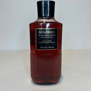 Bath and Body Works Bourbon 3 in 1 Hair Face Body Wash Men's Collection 10 oz